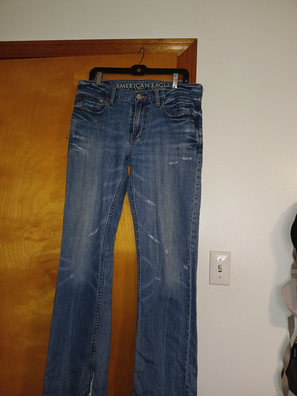 American Eagle Outfitters  Blue Distressed Bootcut Jeans